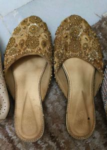 Embroidered Ethnic Style Bellies - 2 Pair