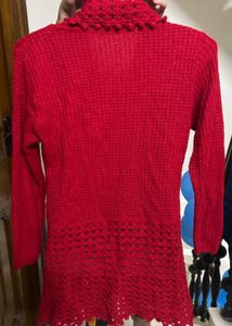 Red Knit Cardigan