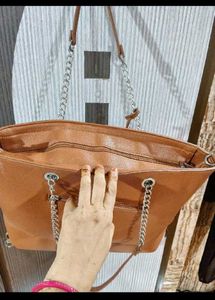 Stylish Brown Leather Tote Bag