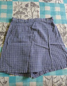 Blue Checkered Mini Skirt