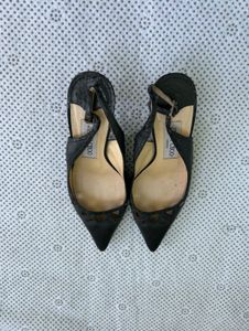 Jimmy Choo Black Leather Heels