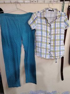 Casual Plaid Button-Up shirt and payjama