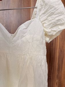 Chic White Eyelet Mini Dress