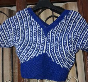 Blue Knitted Blouse