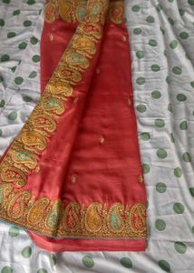 Elegant Embroidered Silk Saree