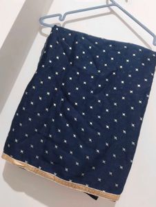 Embroidered Navy Blue suit material