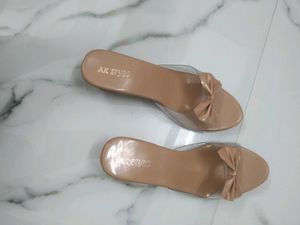 Stylish Transparent Bow Block Heels