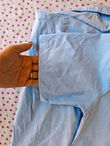 Light Blue Oversized Button-Up Shirt