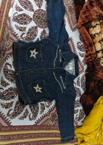 Denim Jacket with Star Detail
