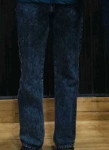 Acid Wash Wide Leg Jeans