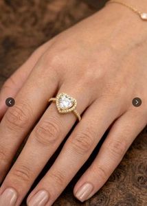 Gold plated Heart Shape Diamond Ring