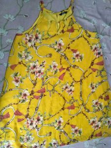 Vibrant Yellow Floral Print Top
