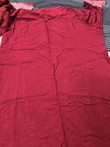 Maroon Kurta with Printed Sleeves