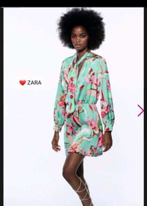 Zara Green Floral Dress