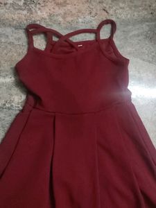 Maroon Fit & Flare Dress