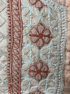 Elegant Peach Chikankari Kurta