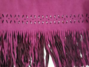 Magenta Suede Fringe Mini Skirt
