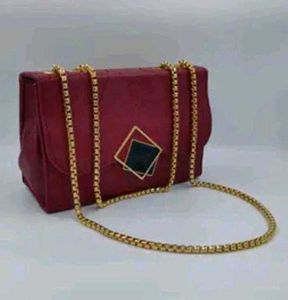 Chic Burgundy Chain Shoulder Bag