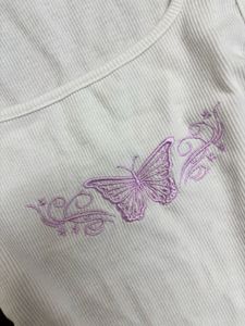 Urbanic White Top with Butterfly Design