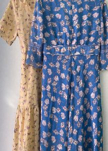 Blue Floral Midi Dress
