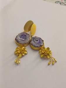 Statement Flower emithyst earrings