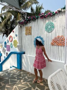 Chic Pink Gingham Tiered Mini Dress