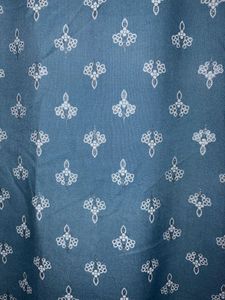 Blue Printed Tie up Sleeveless Kurta