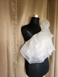 Sheer Ruffle White Top
