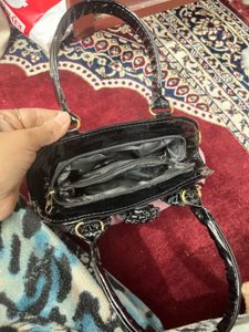 Pink &amp; Black Floral Handbag