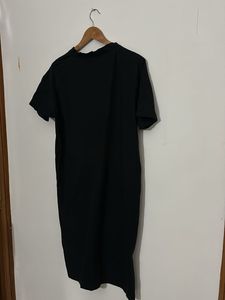 Classic Black Button-Up Midi Dress