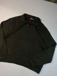 Chaps Men's Cable Knit Quarter Zip Sweater
