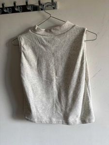 Vogue Sleeveless Mock Neck Crop Top