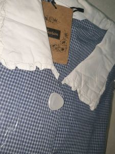 Blue Gingham Button-Up Shirt no 105