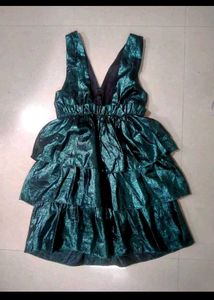 Stunning Metallic Tiered Mini Dress