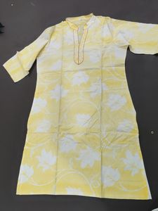 Lemon Shaded Floral Kurti
