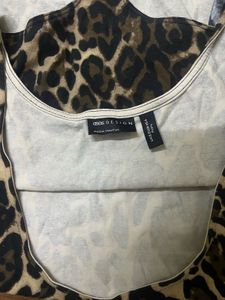 ASOS DESIGN Leopard Print Petite Bodysuit Top