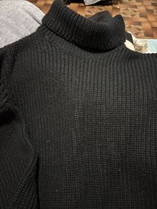 Zara Black Turtleneck Knit Sweater