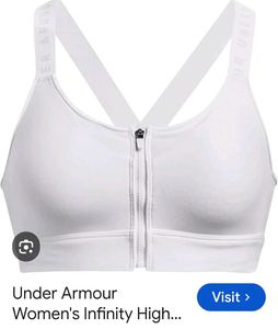 under armour White Sports Bra with Front Zipper
