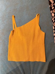 Mustard One Shoulder Tank Top
