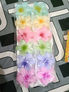 Flower Hair Clips - Set of 12