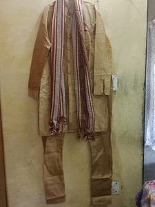 Men's Golden Sherwani Set