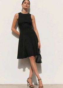 ZARA Sleek Black Sleeveless Fit & Flare Dress