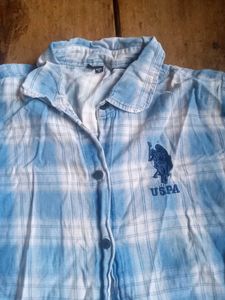 US Polo Assn Blue Plaid  womenTunic Shirt