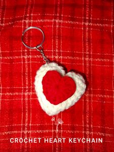 Crochet Heart Keychain