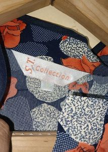 Vintage Floral Print Mandarin Collar Blouse