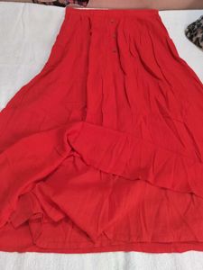 Vibrant Red Button-Down Maxi Skirt ♥️🍒