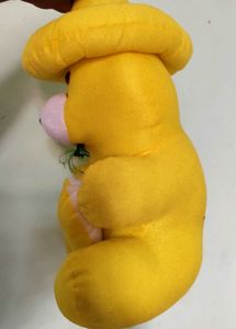 Cute Yellow Teddy Bear with Hat and 'LOVE' Heart S