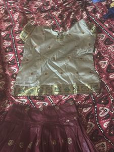 Pattu Pavadai Or  Lehenga Choli Set