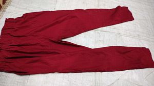 Maroon Elastic Waist Pants