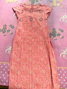 Pink Printed Kurta
